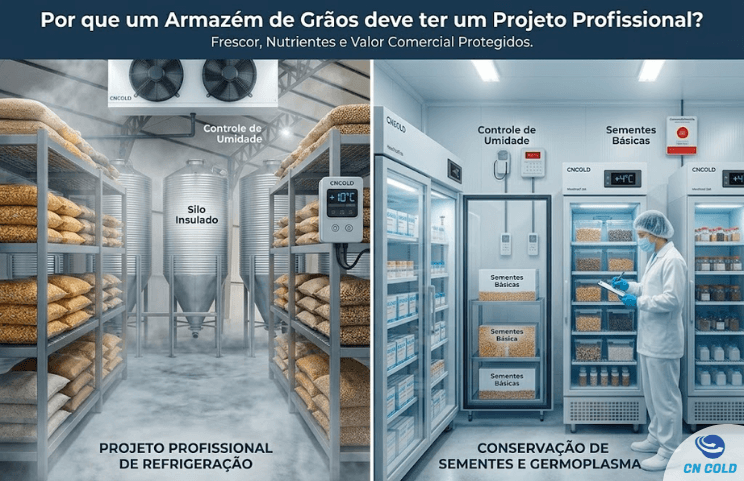 Armazém de grãos com projeto de refrigeração profissional