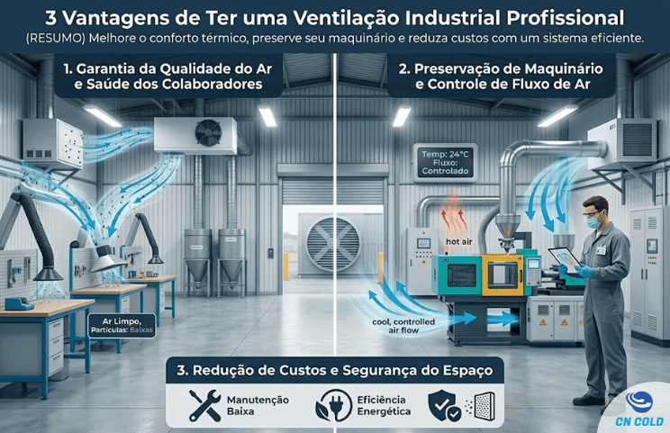 3 vantagens de ter uma ventilação industrial