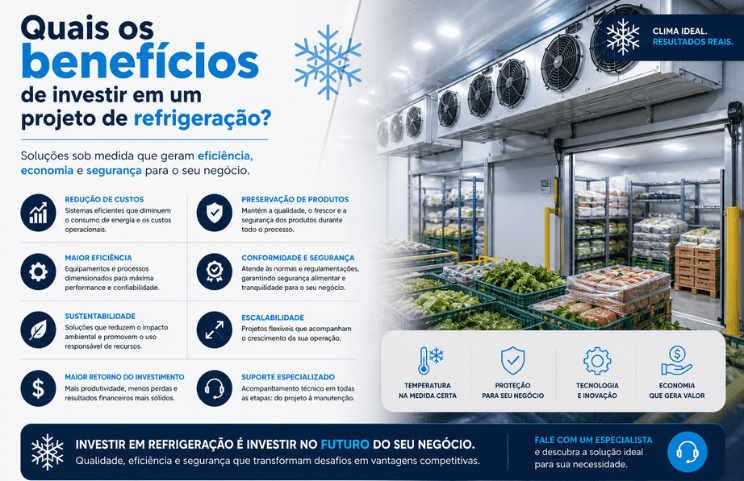 Quais os benefícios de investir em projeto de refrigeração